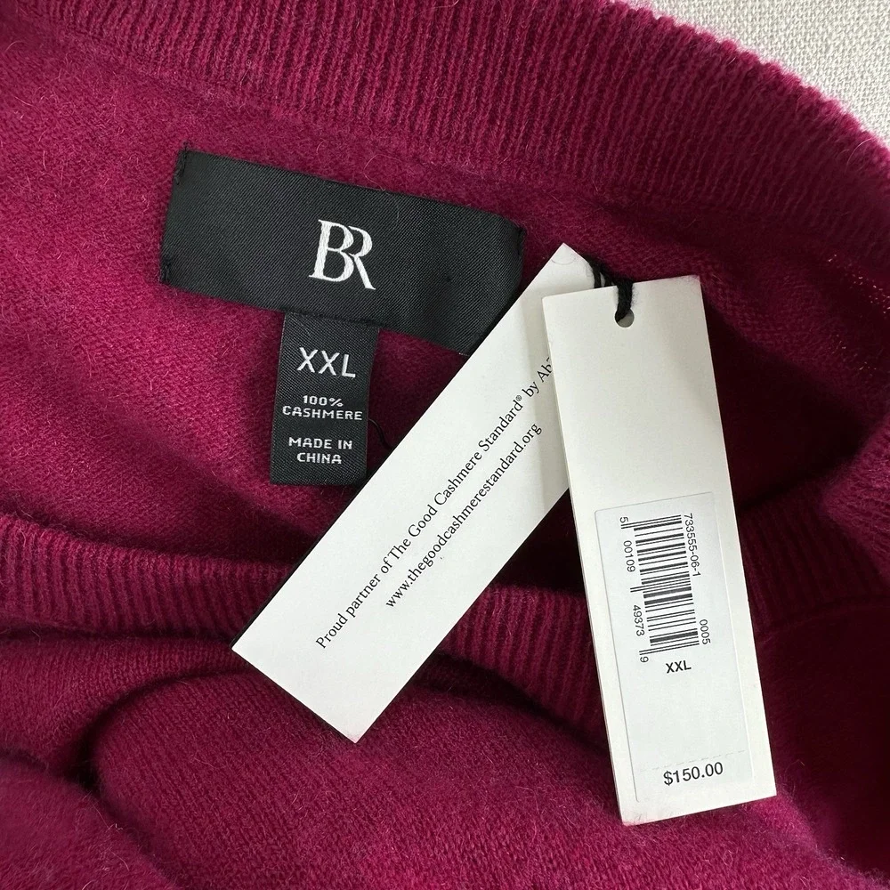 NWT Banana‎ Republic Men's Cashmere Crew Neck Sweater XXL Camu Berry Soft
